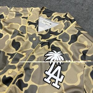 Retrofit LA Dodgers Camo Baseball Jersey Mens XXL Los Angeles Button Streetwear